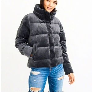 Abercrombie velvet puffer coat